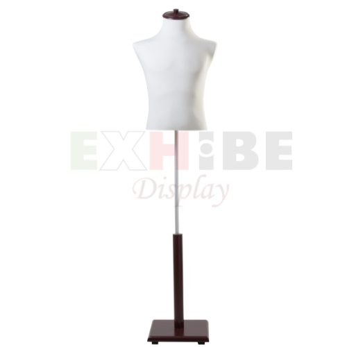 maniquíe busto de hombre corto con base. mod. em-fc.